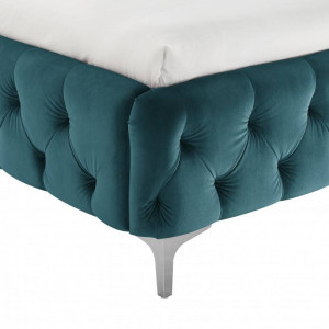 PAT DIN CATIFEA, BAROCK 180X200CM, DE CULOARE ALBASTRU MARIN, COD 41438 - Img 3