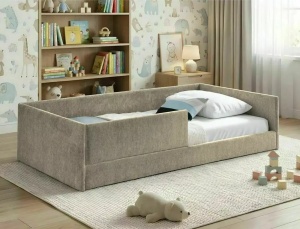 PAT DIVAN STIL LEO RAVEN, 90X180 CM, BEJ RAVEN 30, TAPITERIE DIN TEXTIL RAVEN, STIL MODERN