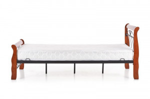 PAT DORMITOR VERONICA, 90X200 CM, CIRES ANTIC/NEGRU, DIN LEMN MASIV SI METAL, STIL MODERN - Img 5