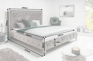 PAT DUBLU, EXTRAVAGANCIA 180CM, GRI ARGINTIU, DESIGN MODERN - Img 8