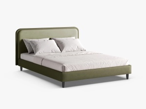 PAT TAPITAT AVELINE, 160X200, VERDE/VERDE MUSCHI, CU TAPITERIE DIN CATIFEA MAGIC VELVET SI PIELE VEGANA VEGAS, MICADONI