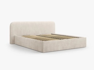 PAT TAPITAT, ELIZABETH, 140x200, BEJ, CU TAPITERIE DIN TEXTIL STRUCTURAT BABEL, MICADONI - Img 3