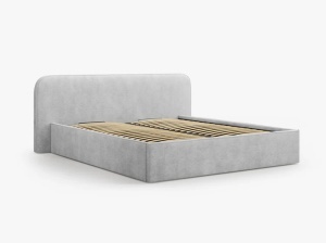 PAT TAPITAT, ELIZABETH, 140x200, GRI DESCHIS, CU TAPITERIE DIN TEXTIL STRUCTURAT BABEL, MICADONI - Img 3