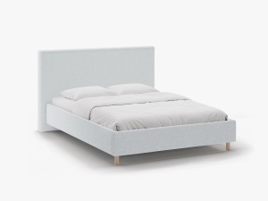 PAT TAPITAT, ELOISE, 160x200, GRI DESCHIS, SOMIERA RABATABILA, CU TAPITERIE DIN TEXTIL STRUCTURAT MOLYBDEN, MICADONI