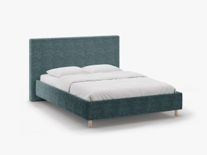 PAT TAPITAT, ELOISE, 180x200, VERDE BENZINA, SOMIERA RABATABILA, CU TAPITERIE DIN TEXTIL BOUCLE ROLF, MICADONI
