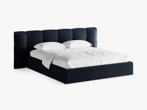 PAT TAPITAT ERIC, 180X200, ALBASTRU ROYAL, CU TAPITERIE DIN CATIFEA VELVET CAZINO, MICADONI