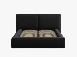 PAT TAPITAT JODIE, 200X200, NEGRU, CU TAPITERIE DIN TEXTIL STRUCTURAT MEGAN, MICADONI - Img 2