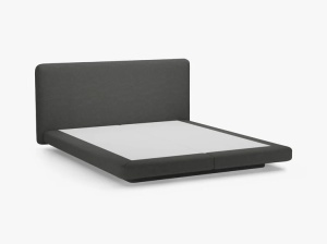 PAT TAPITAT LINEA, 200X200, GRI ANTRACIT, CU TAPITERIE DIN TEXTIL STRUCTURAAT MOLYBDEN, MICADONI - Img 3