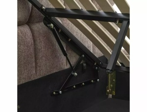 PAT TAPITAT STIL PARMA, RAVEN 160X200, BEJ INCHIS 30, TAPITERIE DIN TEXTIL SI PICIOARE DIN METAL, CU SOMIERA RABATABILA, STIL MODERN - Img 2
