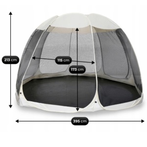 PAVILION GRADINA/TERASA, CAMA 395CM, ARTIM MEBLE, DIN TEXTIL, CULOARE BEJ/NEGRU - Img 3