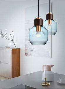 PENDUL BLUE APP433-1CP, 19.5X27 cm, ALBASTRU, DIN STICLA SI METAL, STIL MODERN, TU - Img 2
