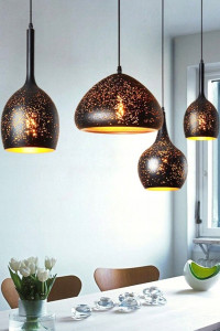 PENDUL EDISON OPENWORK APP234-1CP, 32x30 cm, NEGRU SI AURIU, DIN METAL, STIL MODERN, TU - Img 5
