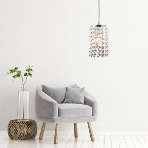 PENDUL GLAMOR CRYSTAL APP730-1CP, 103x11 cm, ARGINTIU, DIN METAL DE INALTA CALITATE SI CRISTALE, STIL MODERN, TU - Img 3