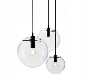 PENDUL LASSI BLACK APP307-1CP, 25x25/90 cm, NEGRU, DIN OTEL SI STICLA DE INALTA CALITATE, STIL MODERN, TU