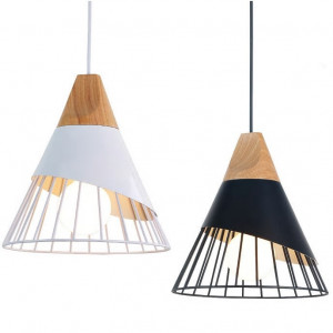 PENDUL METAL SCANDINAV APP223-1CP, 25x28x100 cm, ALB SI MARO/NATURAL, DIN LEMN SI METAL, STIL MODERN, TU - Img 5