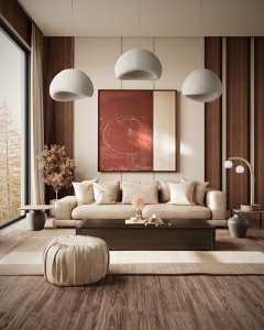 PENDUL NEST 100, ALB, CONFECTIONATA DIN RASINA, STIL MODERN - Img 2