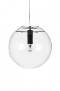 PENDUL SANDRA 30, NEGRU/TRANSPARENT, DIN METAL SI STICLA, STIL MODERN