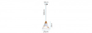 PENDUL SCANDINAVIAN METAL APP225-1CP, 25x28x100 cm, NEGRU SI MARO/NATURAL, DIN LEMN SI METAL, STIL MODERN, TU - Img 5