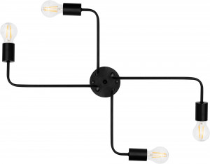 PLAFONIERA CU 4 BECURI AGARO APP013-4CW, 60x69 cm, NEGRU, DIN OTEL SI METAL DE INALTA CALITATE, STIL MODERN, TU - Img 2