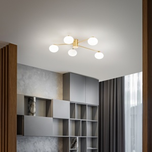 PLAFONIERA HERMES PL5 D90, ALAMA, DIN METAL, STIL MODERN - Img 2