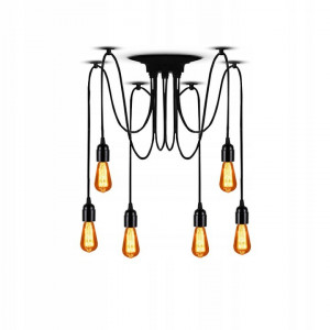 PLAFONIERA SPIDER JDL-02, 20x150 cm, NEGRU, DIN OTEL SI METAL DE INALTA CALITATE, STIL MODERN, TU