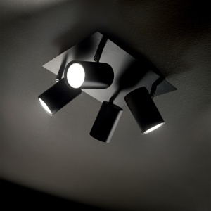 PLAFONIERA SPOT PL4, NEGRU, DIN METAL, STIL MODERN - Img 2