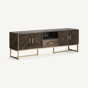 PROMOTIE!!!!! COMODA TV KRAJ 200CM, DIN LEMN DE MANGO SI METAL, DESIGN CONTEMPORAN, VICAL HOME - Img 2