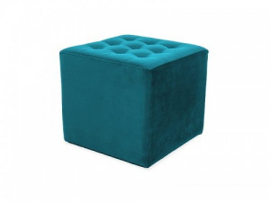 PUF LORI BLUVEL 85, TURCOAZ, DIN LEMN SI TAPITAT IN TEXTIL/CATIFEA, STIL MODERN, SIGNAL