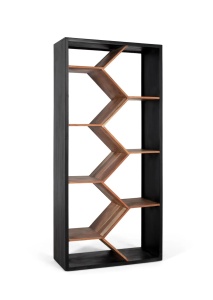 RAFT DE CARTI ZAVON 90CM, REALIZAT DIN LEMN DE MANGO SI METAL, CULOARE NEGRU/NATUR, GINER Y COLOMER