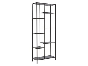 RAFT/ORGANIZATOR COSTA A, NEGRU MAT, DIN PAL LAMINAT SI METAL, STIL MODERN, SIGNAL