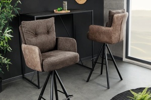 SCAUN BAR, BIG GEORGE, ROTATIV, MATERIAL TEXTIL, PIELE ECO SI CADRUL METAL, ARTIM GROUP SELECTION - Img 3