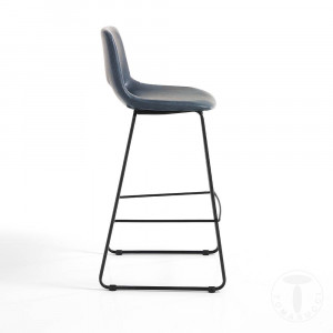 SCAUN BAR, LEONEL, 100CM, GRI, CADRUL DIN METAL SI PIELE ECO, STIL MODERN, COD 3800 - Img 2