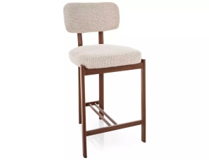 SCAUN BAR MISAKI H2, BEJ DESCHIS 255/NUC, TAPITERIE DIN TEXTIL SI PICIOARE DIN METAL, STIL MODERN - Img 4