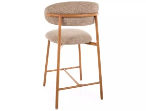 SCAUN BAR STIL ELTON H2, BEJ 253/STEJAR, TAPITERIE DIN TEXTIL SI PICIOARE DIN METAL, STIL MODERN - Img 3