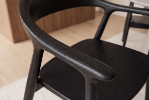 SCAUN BESTSELLER, KENNEDY, CU BRATE, REALIZAT DIN LEMN DE PIN, CULOARE NEAGRA, INVICTA INTERIOR - Img 2