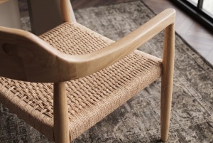 SCAUN BESTSELLER, KENNEDY, CU BRATE, REALIZAT DIN LEMN DE PIN SI RATAN, CULOARE NATUR, INVICTA INTERIOR - Img 4