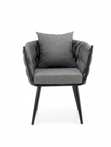 SCAUN CONFORTABIL AVATAR, GRI/NEGRU, TAPITERIE DIN STOFA SI PICIOARE DIN METAL, STIL MODERN - Img 3