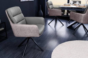 SCAUN CONFORTABIL, BIG GEORGE, PIELE NATURALA SI PICIOARE METAL, ROTATIV, ARTIM GROUP SELECTION - Img 3