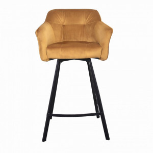 SCAUN DE BAR 100CM, LOFT DIN METAL SI CATIFEA, DESIGN RETRO - Img 3