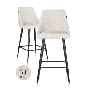 SCAUN DE BAR BROOKE UNICORN CREAM, S4700, CONFECTIONAT DIN 100% POLIESTER SPUMA SI METAL, RICHMOND INTERIORS