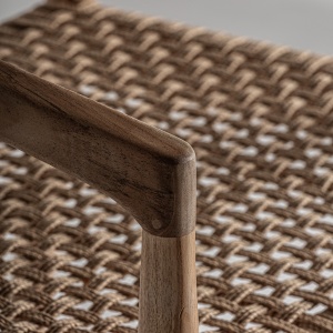 SCAUN DE BAR CAEN 101CM, DIN LEMN DE TEC SI FIBRE NATURALE, ASPECT COLONIAL, VICAL HOME - Img 5