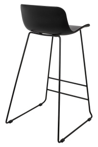 SCAUN DE BAR COMA 76, NEGRU, CONFECTIONAT DIN POLIPROPILENA SI METAL, STIL MODERN - Img 3