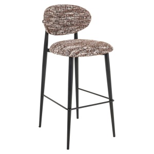 SCAUN DE BAR DANTES, 214152, CONFECTIONAT DIN POLIESTER, METAL SI SPUMA, MARON/NEGRU, STIL MODERN - Img 3