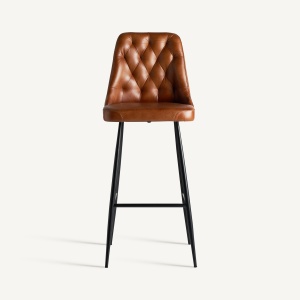 SCAUN DE BAR DEXTER 108CM, DIN METAL SI PIELE NATURALA, STIL VINTAGE, VICAL HOME - Img 2