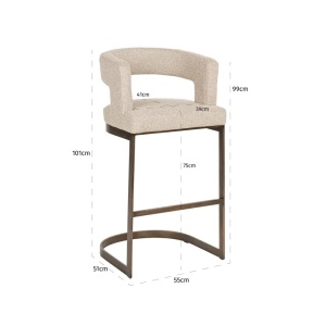 SCAUN DE BAR ELLIS BISCOTTI, S4783, CONFECTIONAT DIN METAL, SPUMA SI 100% POLIESTER, RICHMOND INTERIORS - Img 4