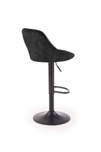SCAUN DE BAR H101, NEGRU/NEGRU, TAPITERIE DIN CATIFEA SI PICIOARE DIN METAL, STIL MODERN - Img 7