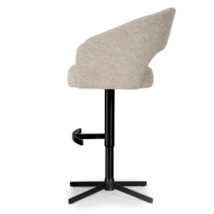 SCAUN DE BAR, INES SUPREME CROSS, BEJ/NEGRU, TAPITERIE DIN TEXTIL, SPUMA, ARCURI SI METAL, STIL MODERN - Img 2