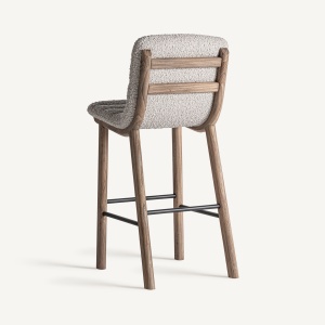 SCAUN DE BAR JACQUARD 106CM, DIN LEMN SI TEXTIL, STIL MODERN, VICAL HOME - Img 4