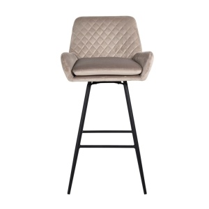 SCAUN DE BAR, LINSEY S4462, KAKI/NEGRU, CONFECTIONAT DIN 100% POLIESTER, SPUMA, METAL SI PLACAJ, RICHMOND INTERIORS - Img 2