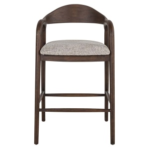 SCAUN DE BAR MIHARA MOCCA FANCY, 214171, CONFECTIONAT DIN POLIESTER, LEMN MASIV SI SPUMA, MOCA/MARO, STIL MODERN - Img 2